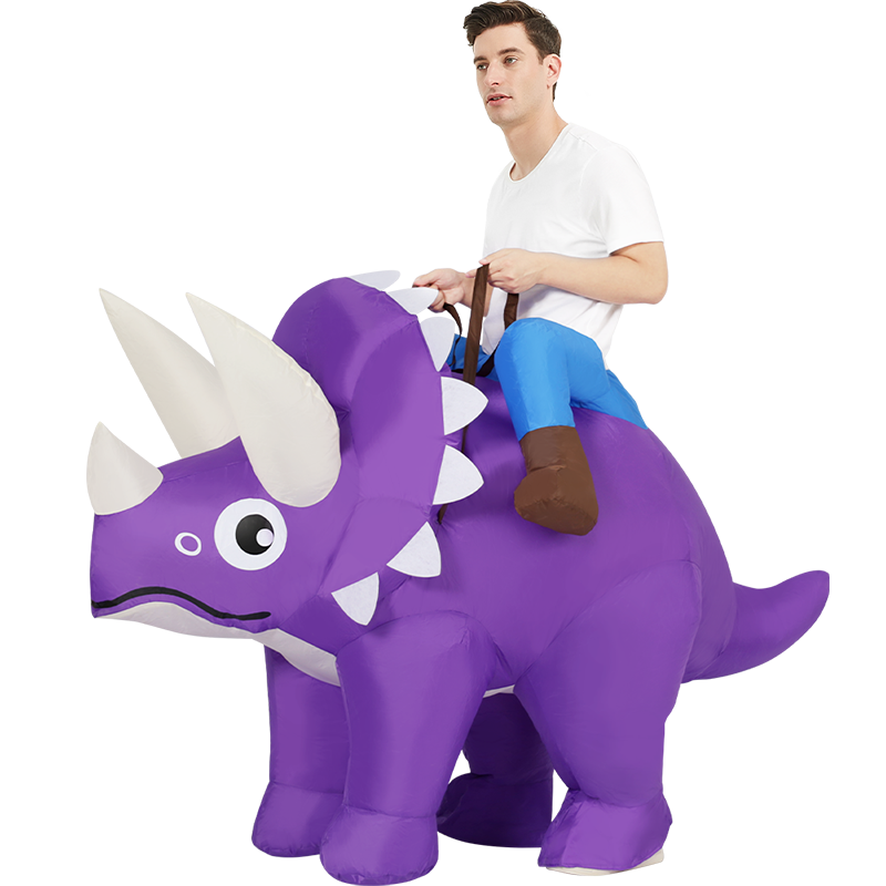 万圣节表演服装成人搞笑搞怪动物坐骑装扮道具三角龙恐龙充气衣服
