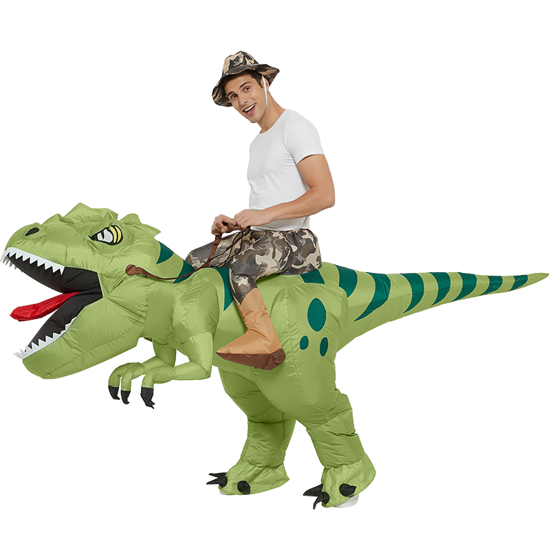 万圣节服装搞笑搞怪卡通人偶动物坐骑充气霸王龙裤子恐龙衣服成人