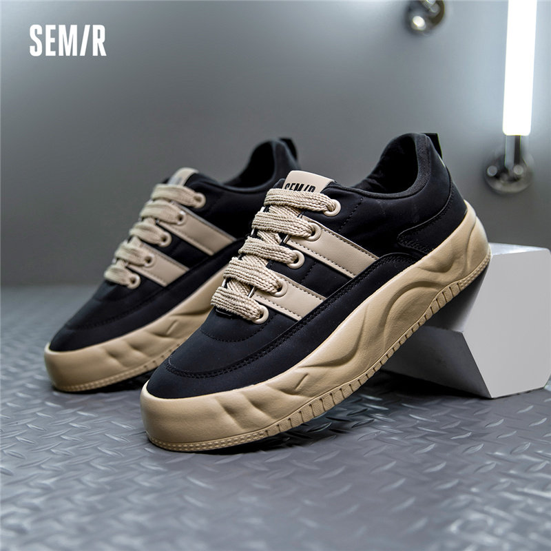 Semir官方正品男鞋小白鞋2024新款春秋潮流百搭增高休闲板鞋