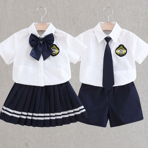 儿童六一活动英伦白色班服演出服