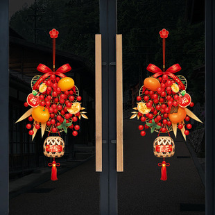 2025新年静电玻璃贴画装饰品过年厨房推拉门贴纸客厅蛇年福字挂件