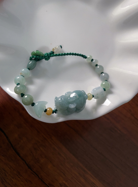 天然A货翡翠招财守财男女款貔貅元宝钱币平安扣葫芦多宝手绳手串