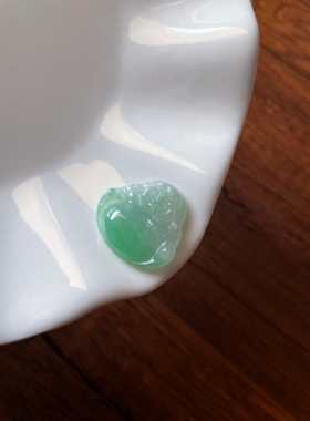 天然翡翠A货玉石冰绿小佛公锁骨链吊坠大肚佛笑佛玉弥勒佛有证书