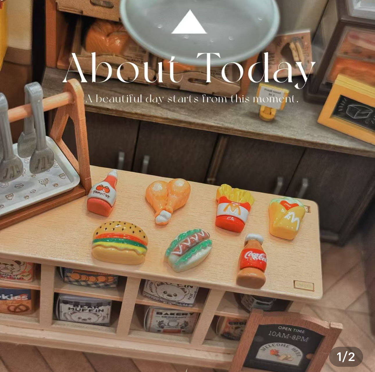 迷你果酱汉堡薯条鸡腿套餐仿真微缩食玩diy树脂奶油胶手机壳配件