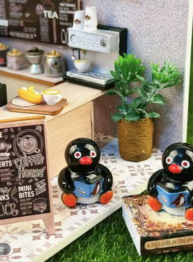 定制款学霸pingu卡通食玩diy奶油胶包挂钥匙扣树脂配件装饰品摆件