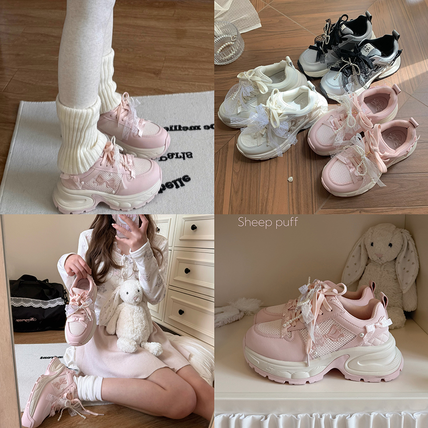 【现货】银河甜心lo跑绵羊运动原创运动鞋厚底日常球鞋少女日系