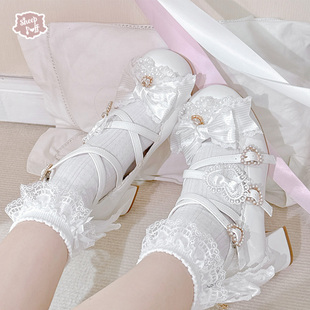 【定金五团】小恋曲 中低跟绵羊泡芙Lolita蝴蝶结鞋夹华丽单鞋