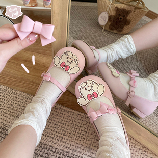 绵羊泡芙Lolita联名蝴蝶结低跟软萌可爱 mikko大头单鞋 现货