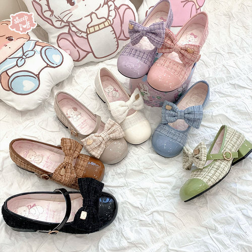 mikko联名绵羊蝴蝶结小香风单鞋