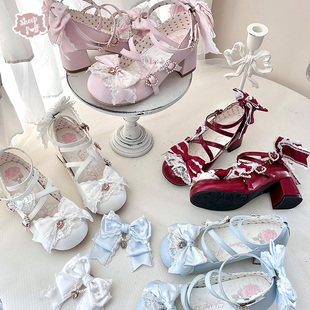 绵羊泡芙Lolita蝴蝶结鞋 小恋曲 夹华丽中跟单鞋 现货
