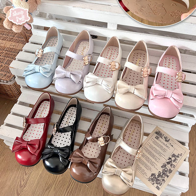 【现货】软底抱抱熊绵羊泡芙 Lolita平底软底百搭舒适蛋卷小皮鞋