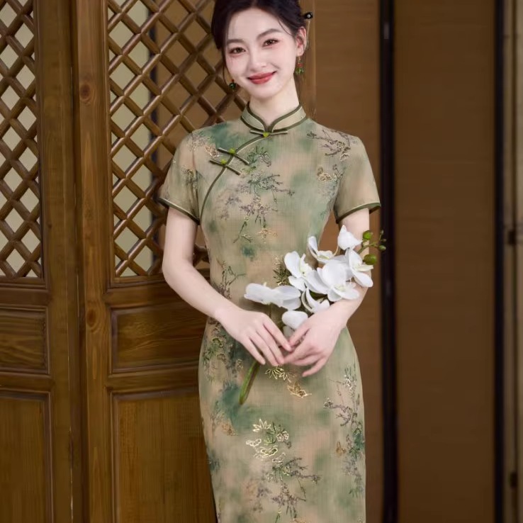 2025新款旗袍高档日常妈妈长款