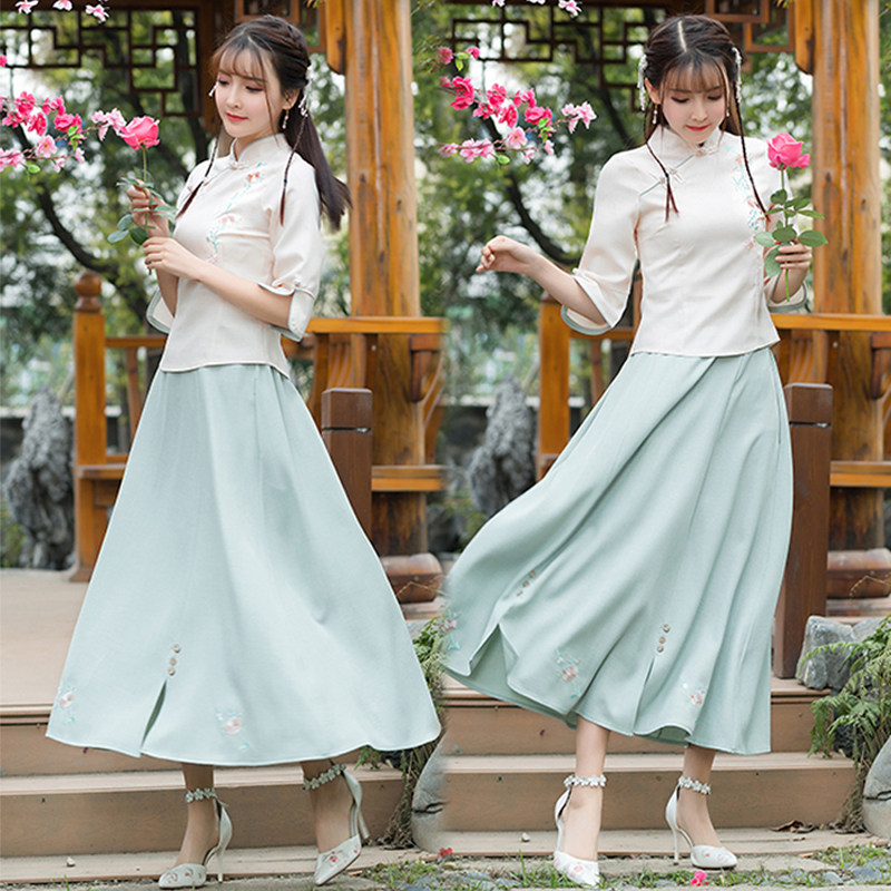民国风棉麻日常装茶服春夏旗袍