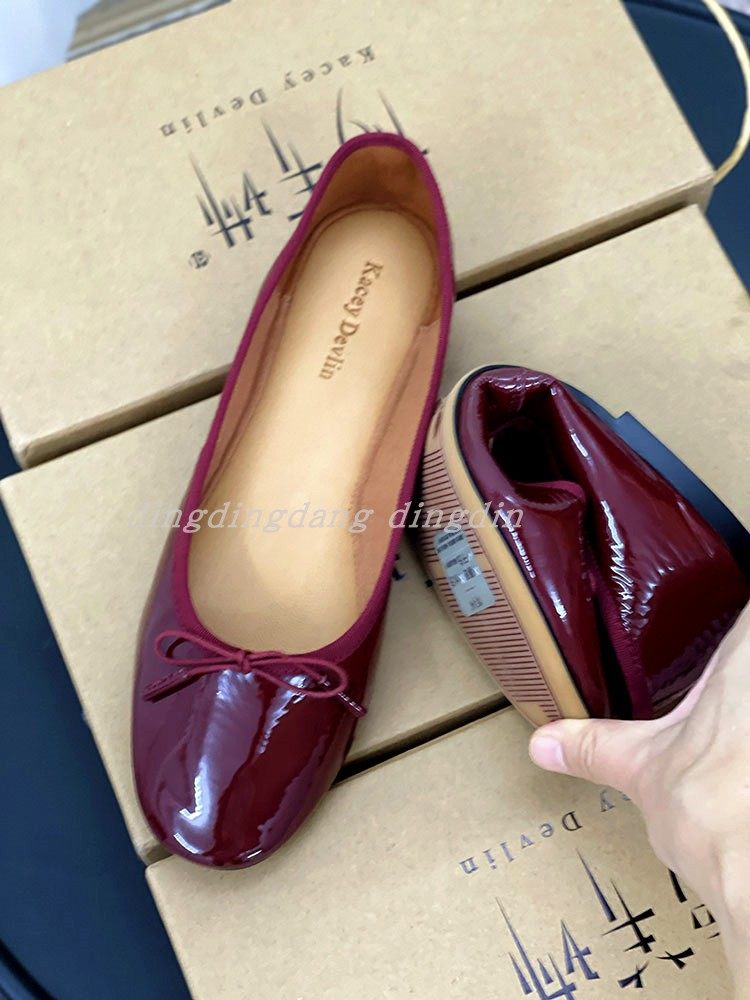 대외 무역 원래 주문 DEVLIN 여성 신발 순수 가죽 특종 신발 여성 활 부드러운 가죽 특허 가죽 편안한 슈퍼 부드러운 발레 신발