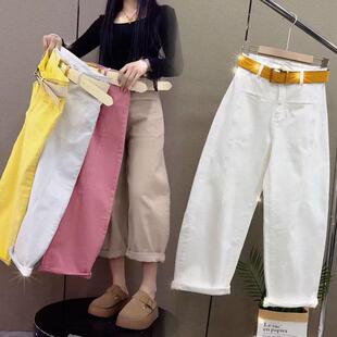 欧洲站弯刀裤女2026春季新款潮流高级感牛仔裤小个子宽松阔腿高腰