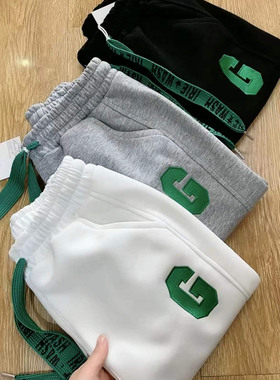 2025春秋季新款爆款卫裤女纯棉宽松刺绣休闲裤韩版显瘦小脚哈伦裤