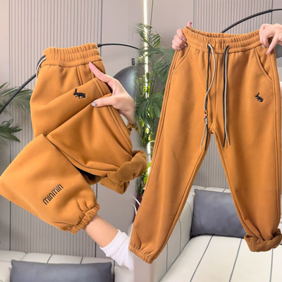 2025冬季新款加绒加厚休闲裤