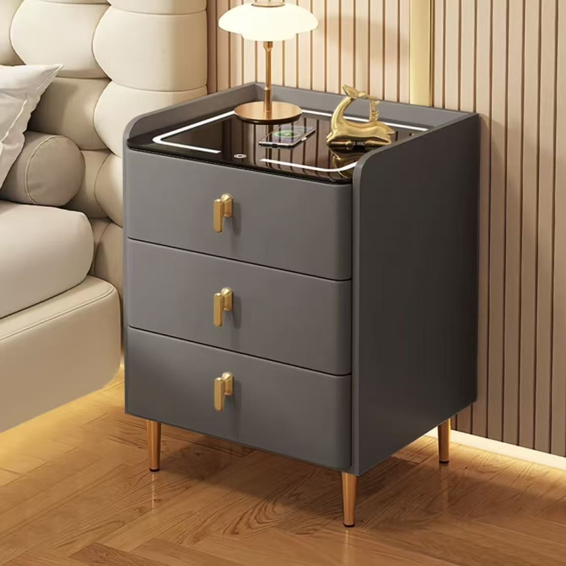 家用简约实木无线床头柜