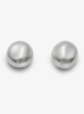 素面拉丝圆球耳钉女小众设计高级感轻奢简约百搭通勤S925银针耳环