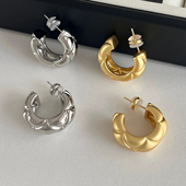 杨紫同款 雅典娜菱格纹耳环女小众设计高级感气质百搭S925银针耳钉