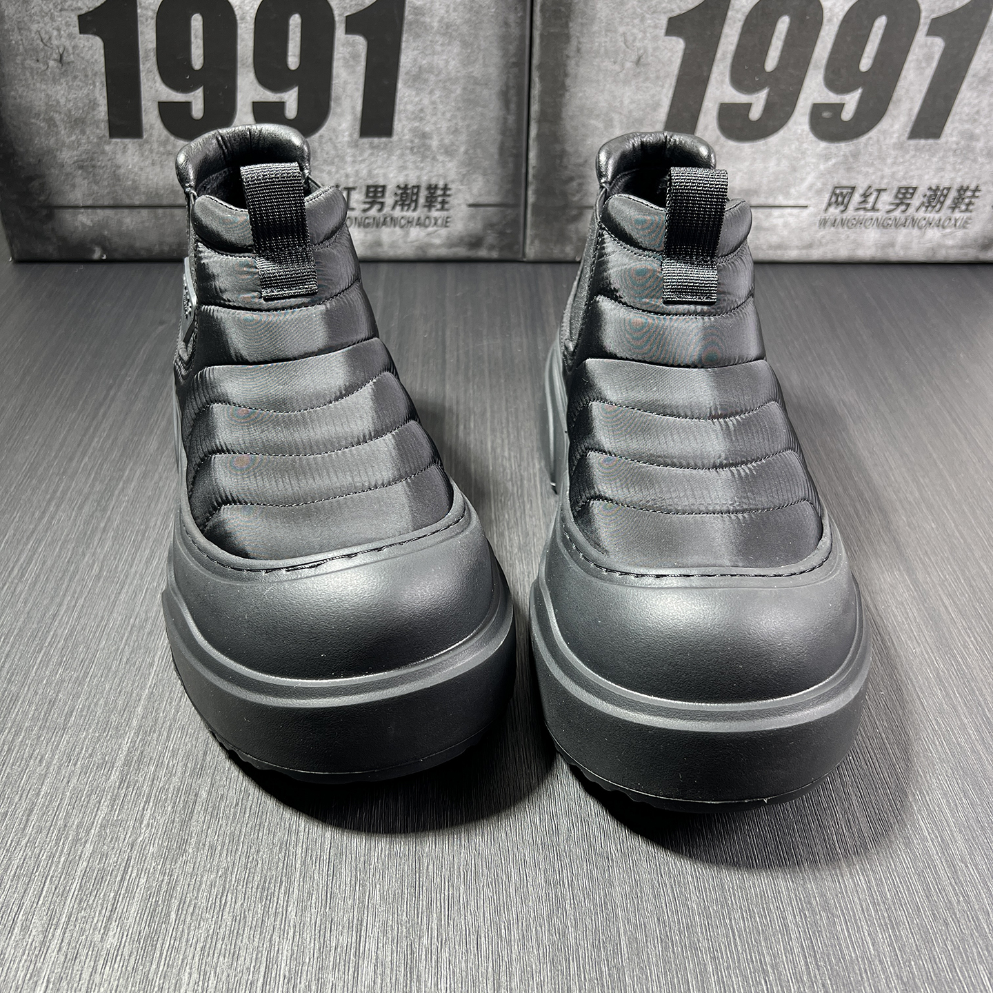 2025新款冬季加绒短靴男士高帮