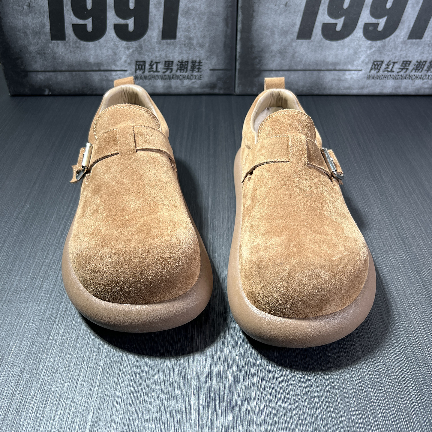 2025新款加绒复古反绒皮勃肯鞋