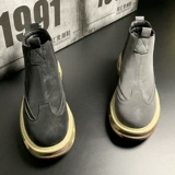 Martens, утепленные короткие сапоги в английском стиле на платформе, челси, в британском стиле, легко надевать