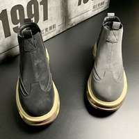 Martens, утепленные короткие сапоги в английском стиле на платформе, челси, в британском стиле, легко надевать