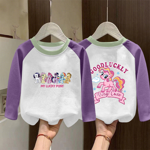 2025春秋季 外穿儿童甜美百搭T恤 新款 可爱卡通舒适上衣女童长袖