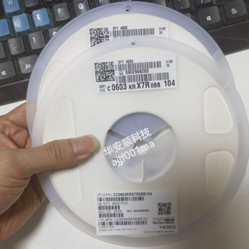 CC0603KRX7R0BB104 0603 104K 100NF 100V X7R全新原装贴片电容