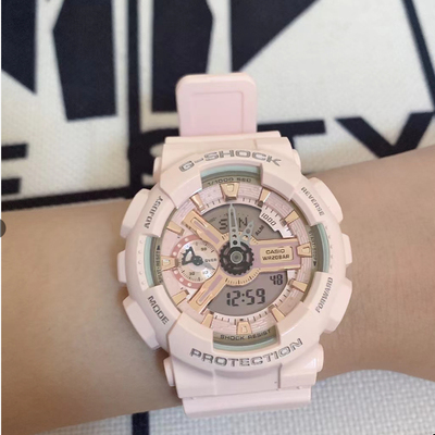 卡西欧树脂表带防水双显手表