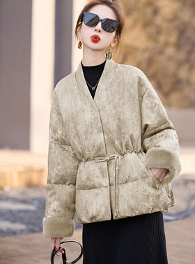 女装纸样K131冬棉衣落肩袖束腰中式立领羽绒服装裁衣图纸裁剪纸板