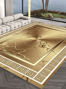 定制黄色地毯门垫进门客厅2023咖黄色地毯新款轻奢高级感金色地垫