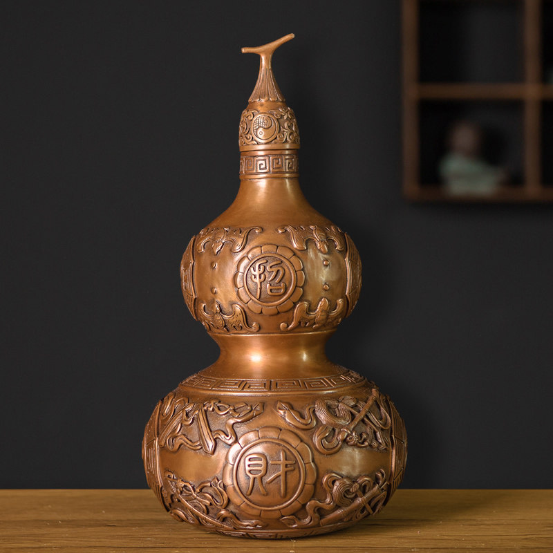 仿古紫铜葫芦摆件家居客厅玄关办公室装饰柜摆设铜工艺品开业礼品,家居饰品,装饰摆件,淘宝优惠券,粉丝福利购,淘宝优惠卷