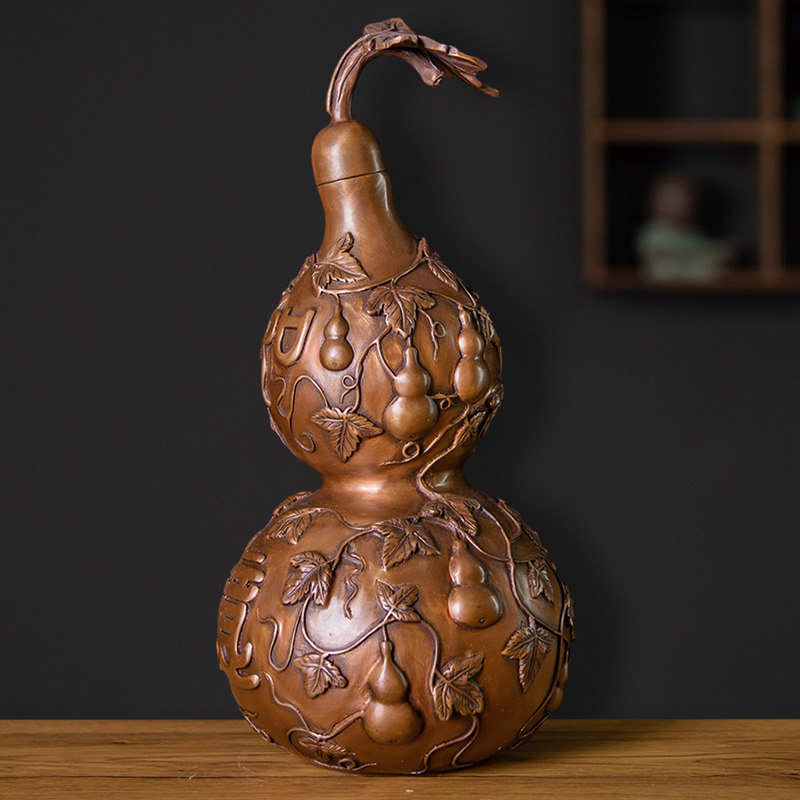 紫铜吉祥如意开口葫芦中式摆件 客厅办公室桌面装饰品开业送礼,家居饰品,装饰摆件,淘宝优惠券,粉丝福利购,淘宝优惠卷