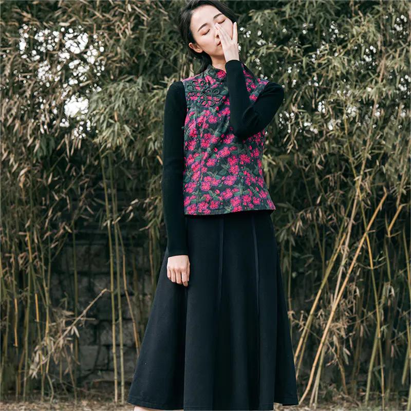 高腰复古风毛呢中长款半身裙