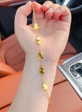 小红书爆款五福葫芦手链复古宫廷沙金新中式轻奢气质爆闪百搭手链