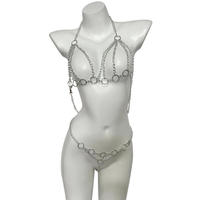 Girls' metal chain bra, thong, steel underwear, adjustable underwear set, transparent tight dress thumbnail 5