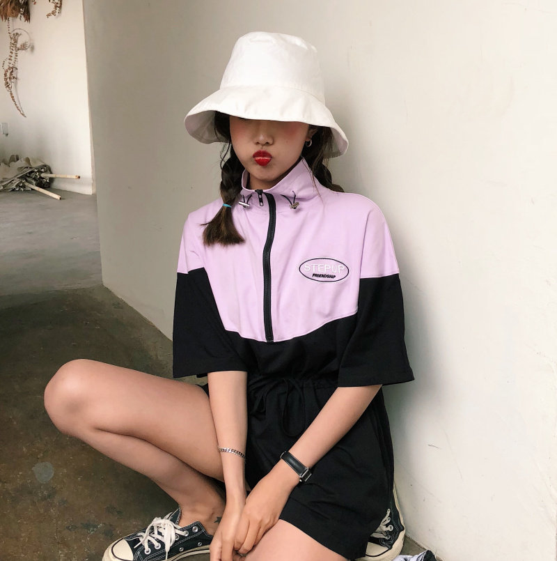2018新款连衣裤高腰显瘦连体裤女夏ins超火的裤子阔腿短裤女套装