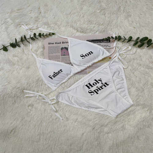 海边可爱挂脖泳衣女士比基尼套装