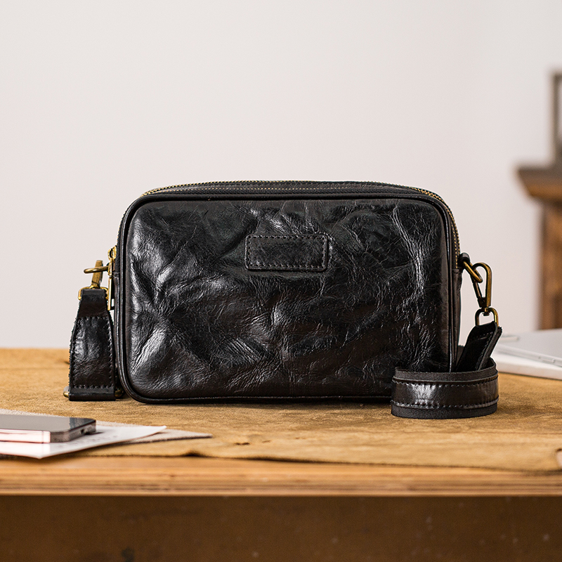 后步通勤小众休闲真皮单肩斜挎包