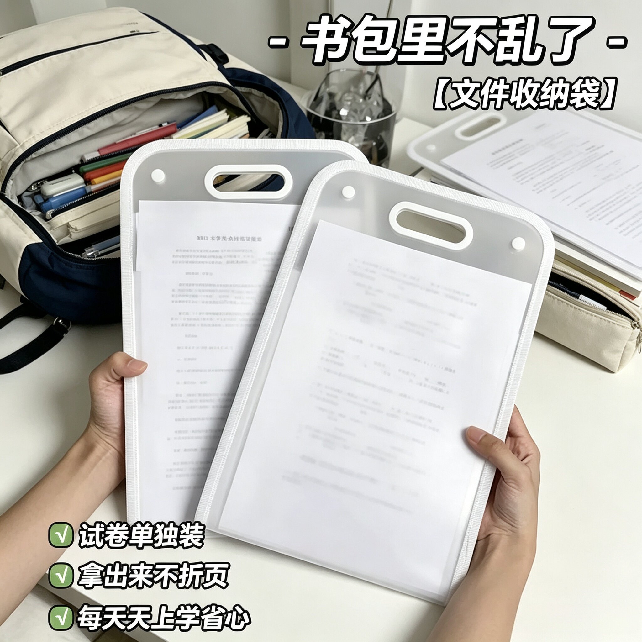 A4手提风琴包大容量试卷收纳