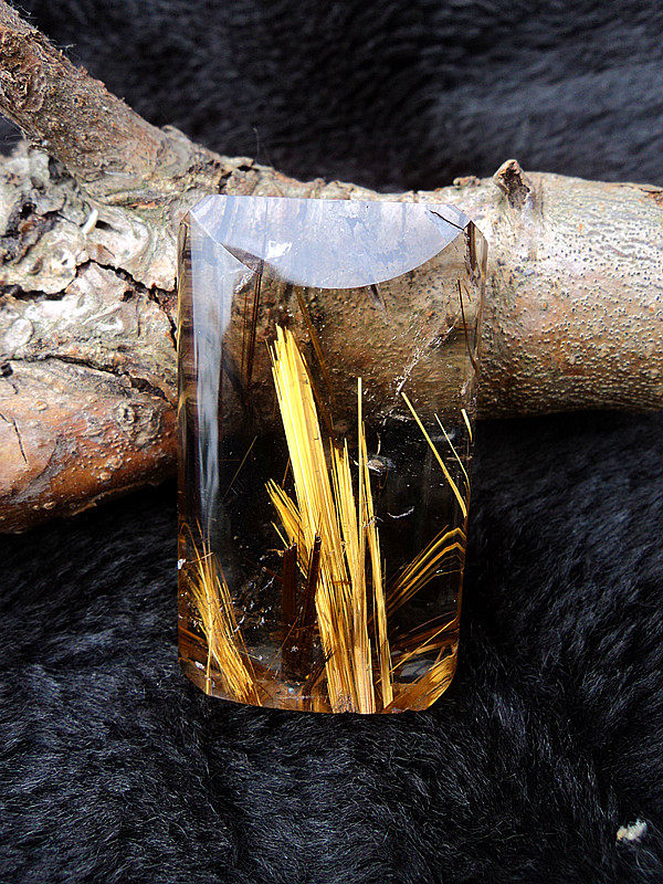 中国水晶矿石天然水晶板钛钛晶吊坠 45*27*10mm26.2g