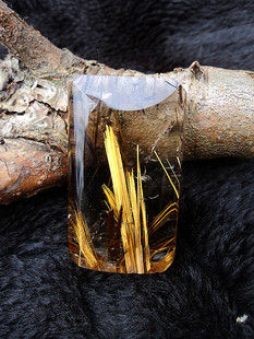 10mm26.2g 中国水晶矿石天然水晶板钛钛晶吊坠