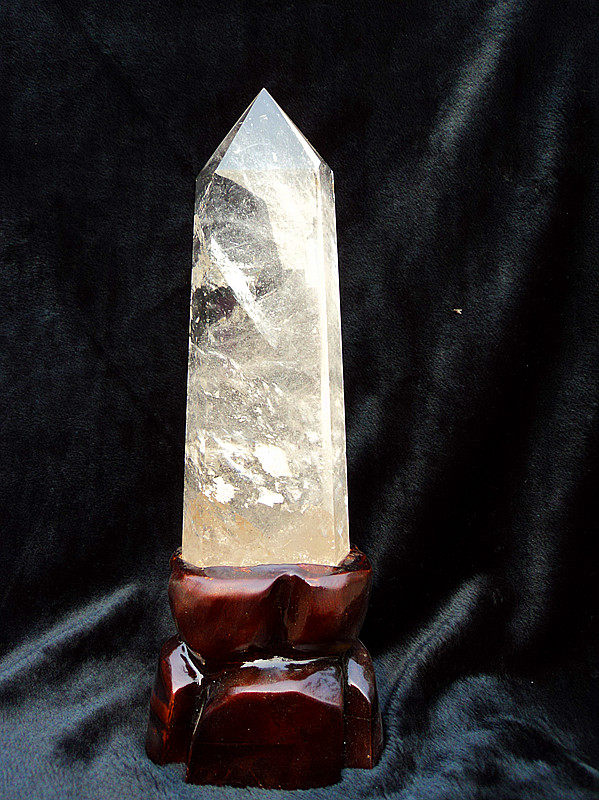 中国水晶矿石天然白水晶柱摆件 高41&times;10&times;6CM3.7KG