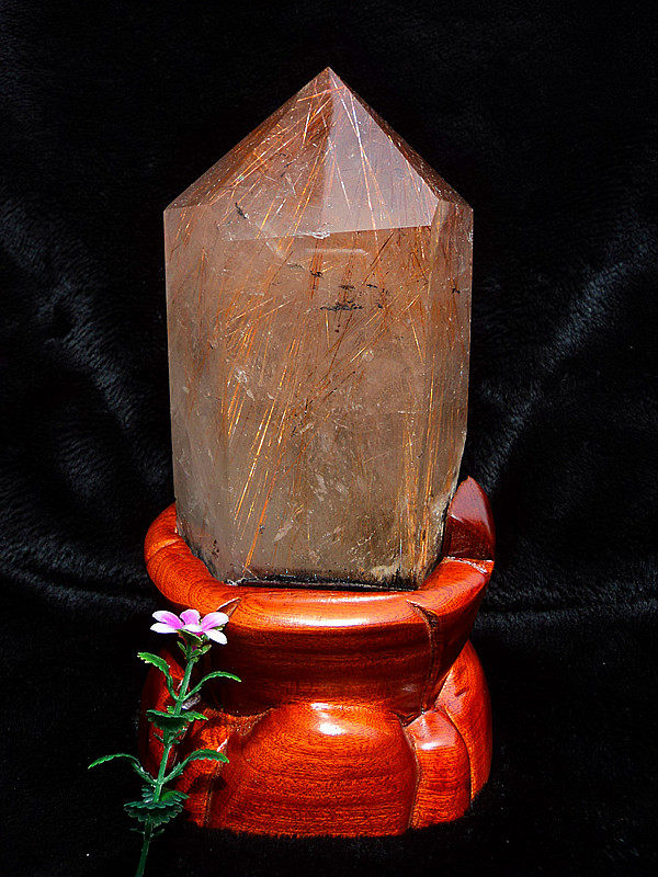 水晶矿石天然钛晶柱 发晶柱 水晶柱 水晶簇摆件230*95mm 2.4kg