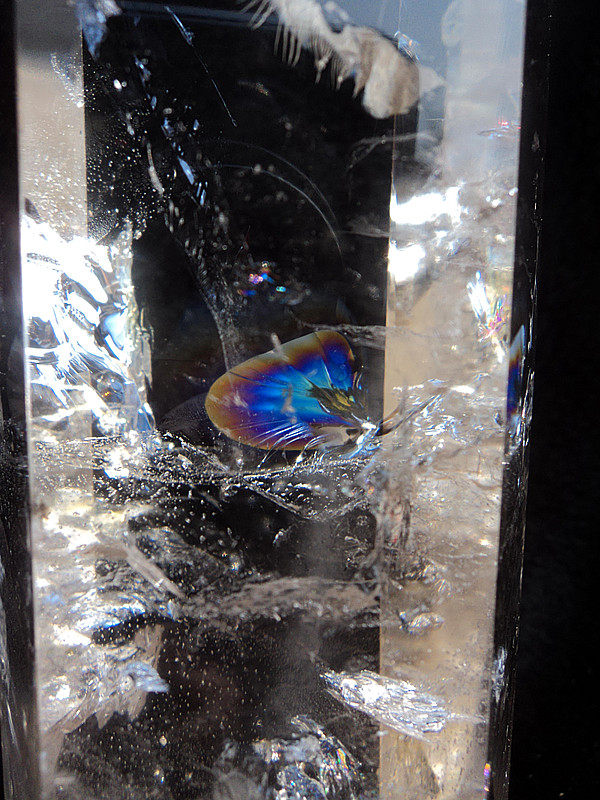 中国水晶矿石天然白水晶柱七彩虹水晶柱 白水晶簇