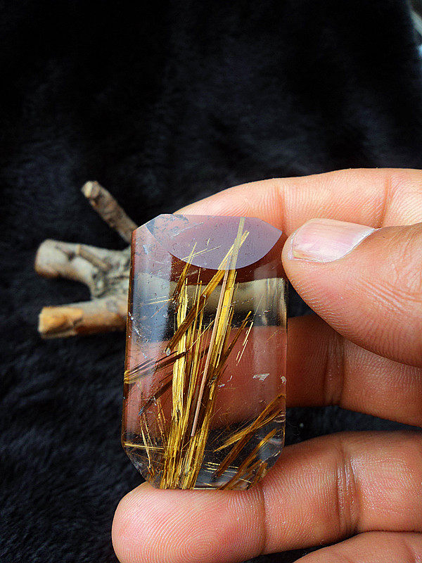 中国水晶矿石天然水晶板钛钛晶吊坠 49*30*12mm36.g