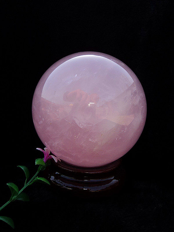 中国水晶矿石天然粉水晶球AA 9.5cm