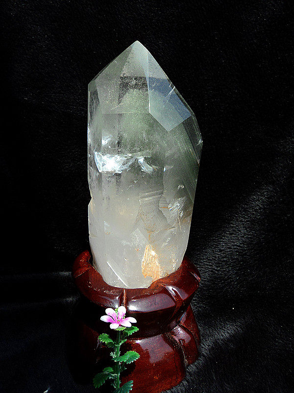 中国水晶矿石天然绿幽灵千层山金字塔水晶柱240&times;75mm1.7kg